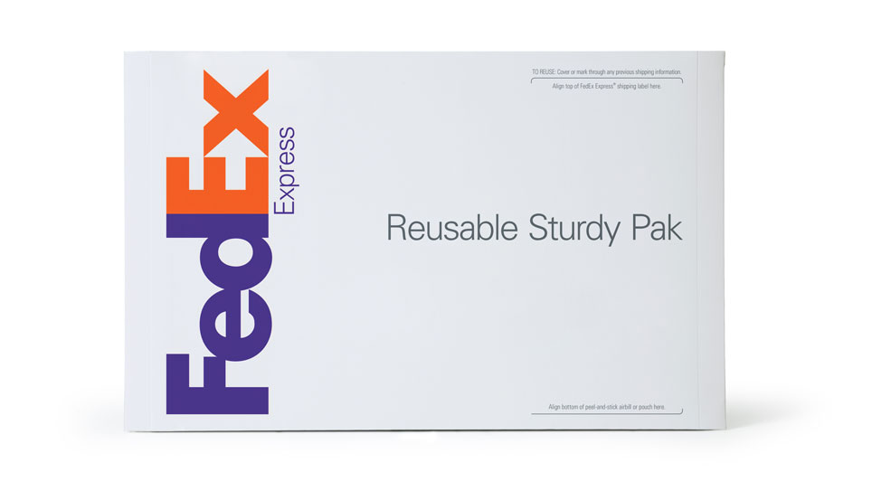 FedEx branded flat envelope designed for reuse