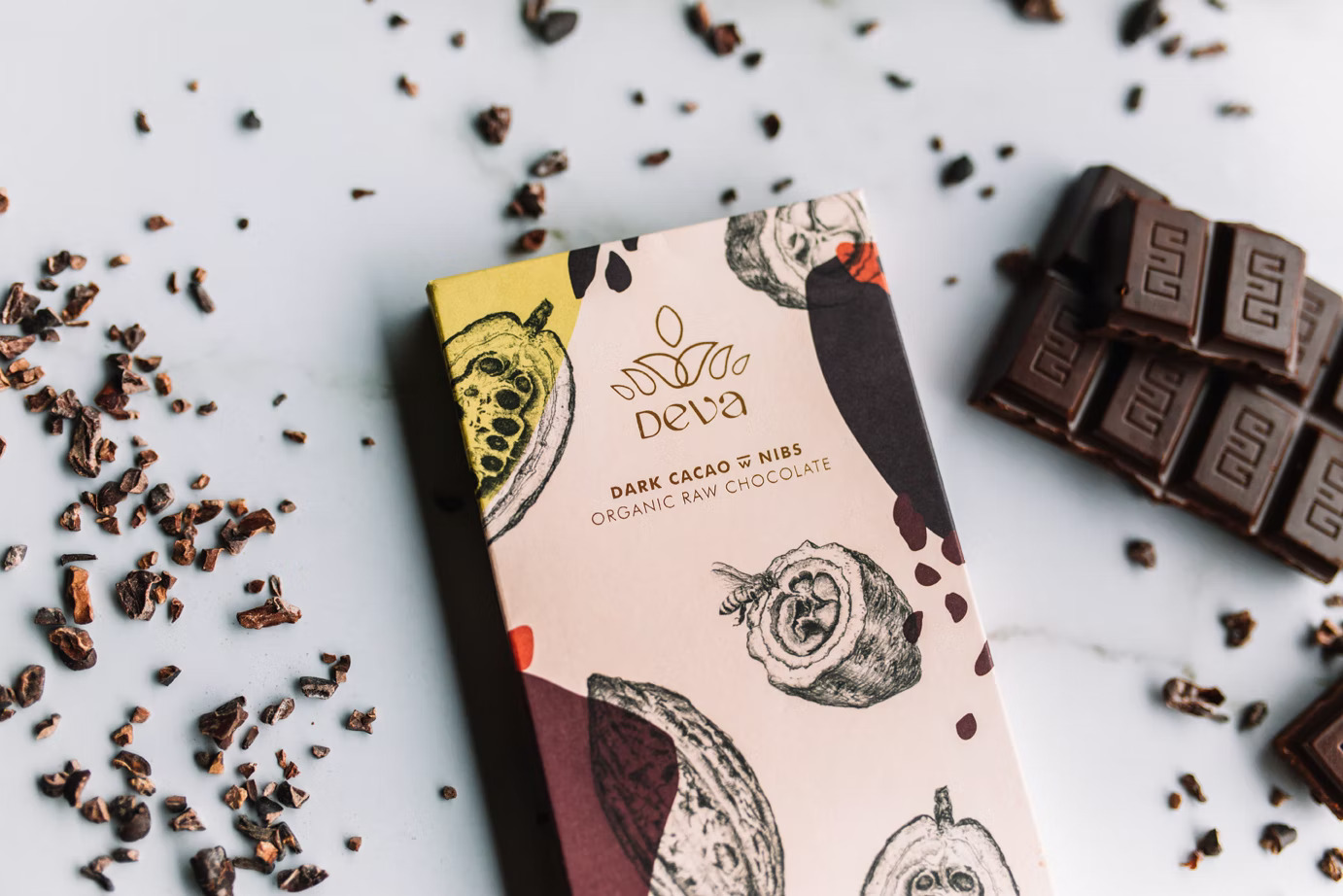 Organic raw chocolate bar from Deva Cacao