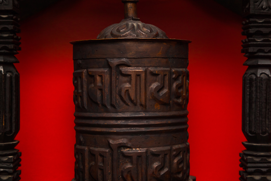Ancient Tibetan bronze prayer artifact