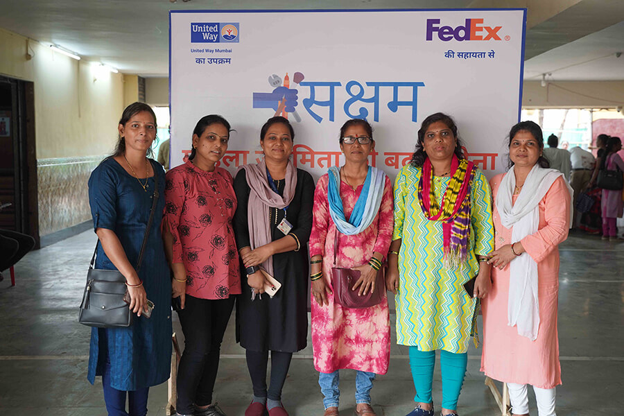 A group of ladies joining FedEx’s community event