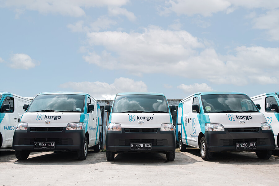 A fleet of delivery vans