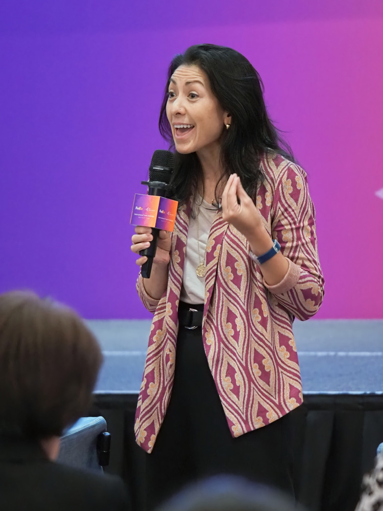 Charmaine Pattinson, CEO of Plinkit, making a speech at an event